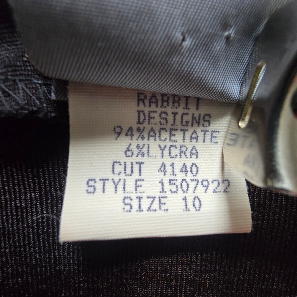 Rabbit Rabbit Rabbit Designs Black Silver Metallic Two Piece Pant Set Size 8&10 - Picture 5 of 16